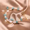 Bracelets de charme Vintage Mode En Acier Inoxydable Naturel Perle Femmes De Luxe Turquoise Bracelets Bijoux Accessoires Week-end Cadeau 230821