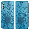 Sunflower PU lederen portemonnee kisten voor Samsung S23 Fe plus S22 Ultra M54 M14 M33 M52 A73 A54 A53 A33 A34 A33 A32 A23 A24 A24 Mode Flower ID Card Slot Cash Flip Cover Telefoon Pouch