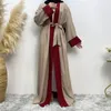 Etnische kleding bescheiden open voorkant Kaftan Dubai Abaya Turkije Kimono Cardigan Robe moslim tuniekjurk Ramadan Abayas voor vrouwen islamitisch