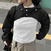 Women's Blouses Breathable Cargo Woven Hoodie Fashion Breathable Ultra-Short Thin Smock