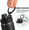 Water Bottles Insulated Water Bottle 1000ml 32 oz Stainless Steel Double Wall Vacuum Wide Mouth Sport Bottle with Leakproof Spout Lid 230821