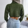 Women's Sweaters YEMOGGY Fashion Twist Knit Sweater for Winter Women Pullovers 2023 Casual Full Sleeve Solid Skinny Short Turtleneck 230822