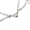 Bracelets porte-bonheur 2 pièces/ensemble en forme de coeur aimant Bracelet d'attraction pour les Couples en acier inoxydable Cuba chaîne bijoux pour hommes et femmes