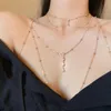 Choker Tassel Rhinestone Chest Chain Women European And American Sexy Niche Design Necklace Light Luxury High-end Body Jewelry