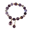 Braccialetti di fascino delicati zirconi viola che brillano bracciale femminile di perle a ciondolo per alghe vintage sister studente