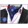 Cravat Erkek Bağlar Vintage Polka Dot Çiçek Düğün Formal Ascot Scrunch Self İngiliz tarzı beyefendi polyester ipek boyun kravat drop del ot2wb