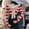 Swetery kobiet wiosna wszechstronna moda krawat marynarz stroi