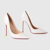 Dress Shoes Dejah 2023 Women Pumps Red Shiny Bottom Pointed Toe Black High Heels Thin Heel 12cm Sexy Wedding Party Ladies