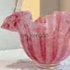 Vase Pink Portable Glass Flower Vase Decor for Living Room Flower Arranchads Basket Art装飾テーブルトップ花瓶x0821