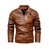 Heren herfst en winter heren hoge kwaliteit mode jas leren jas motorfiets stijl casual jassen zwarte warme overjas 230822