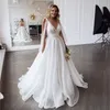 Elegante Línea A De Organza para boda, vestidos sexys con espalda descubierta y cuello en V para novia, Vestido De novia hecho a medida, Vestido De novia 2023