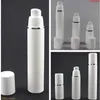 15 ml 30 ml 50 ml Pure White Cylindrical Silver Edge Cosmetic Packing Containrar Plastic Emulsion Airless Pump Bottle#213Goods VTXMD