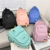 School Bags Women Backpack Canvas Female Schoolbag Minimalism College Students For Teenager Girls Portable Travel Backbag 2023