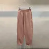 Kvinnors hoodies tröjor ZD Studio Basic Alphabet Print Drawstring Hoods Dirty Pink Plush Pants Set 2023 Autumn 230822