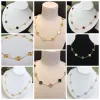 10 Naszyjnik Diamentowy Moda Klasyczny Naszyjnik Clover Charm 18K Rose Gold Srebrny wisiorek Agatowy na Womengirl Walentynkowe Designer Prezenta