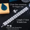 Charm Bracelets CWWZircons Super Luxury Flower Cluster Round Big White CZ for Women Wedding Engagement Party Jewelry Accessories CB336 230821