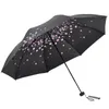 Parapluies Sun Parapluie Protection UV Colle noire Super pluie et double usage pliant femme fraîche