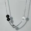 Chaînes opale perles rondes chaîne en acier collier pour femmes hommes mode coréenne collier de perles tour de cou Y2K bijoux