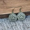 Dangle Earrings 1 Pair Camping Moon Mountain And Pines Round For Women Wedding Jewelry Gifts