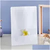 Sacs de rangement Nouveau sac en papier kraft blanc avec fenêtre Stand Up Pouch Zipper Fruits secs Noix Thé Emballage Lz0164 Drop Delivery Home Garde Dhuxb