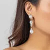 Pendientes colgantes DIEZI elegante borla colgante gota moda perla barroca coreana para mujer fiesta regalo Brincos joyería