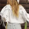 Женские куртки кисточки женщины с блестками бахрома осень и зима вымытая нажатая алмаз Пятиполоманный звездный пальто 230822