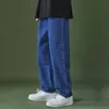 Jeans masculinos 2023 outono coreano perna larga perna larga reta calça estudante moda moda casual homem calça cinza homens roupas 230822