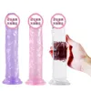 Massager Strong Sug Cup Dildo för vuxen erotisk mjuk gelé anal rumpa plugg realistisk penis g-spot orgasm kvinna
