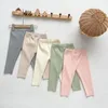 Trousers 2023 Korean Spring Autumn Baby Girls Leggings Cotton Ribbed Bottoming Versatile Infant Pants Born Outfits