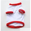 Vêtements pour chiens Sublimation vierge Chemise pour animaux de compagnie Coton Chiot blanc Chemises XS-L Chiens T-shirt d'été Gilet Drop Livraison Maison Fournitures de jardin Dhyc0