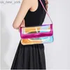 Totes Lasers Transparenta Pvc Women Underarm Shoulder Bag Chic Elegant Phone Purses Small Tote Bag Fashion Colored Jelly Ladies Handbag HKD230822