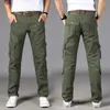 Calça masculina cargo homens combate swat exército algodão militar Muitos bolsos esticam calças de homem flexível casual 2840 230821