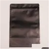 梱包バッグ卸売4サイズの黒いクラフト紙フロストウィンドウバッグスタンドアップスナッククッキーティーコーヒーパッケージX-MasギフトポーチLx DH7Z9