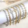 Charm Bracelets 5PCS Gold Color Mix Heart Shaped CZ Tennis Chain Bracelet For Women Fashion Valentines Day Gift Girlfriend 230821