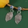 Pendientes colgantes de moda estilo étnico bohemio joyería de hojas borla larga Retro regalo de plumas coloridas para mujer