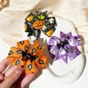 Haaraccessoires 1 -koppig Halloween Decoratie Bows Haarclips voor kinderen Girls Ghost Pumpkin Pinwiel Haarspelden Babyhaaraccessoires Geschenk Groothandel 230821