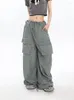 Pantaloni da donna signore paracadute hip hop street spezie girl che corse in tasca sport altera