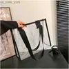 Totes Luxury Designer Clear Transparent Jelly Handbags For Women Pvc Tote Bags Work Large Capacity Shoulder Bag Versatile 2023 Fashion HKD230822