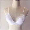 Zomer nieuwe sexy kanten bh braeren dunne schouderbanden gewikkeld borst diep v met driehoek bh ondergoed sling bikinis331r