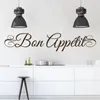 Autocollants muraux français bon apetite citations peintures murales amovibles de cuisine amovible décalage décoration affiche dw6767