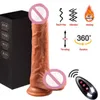 Massager Realistische lul Telescopische afstandsbediening Anale dildo voor vrouwen G-spot Verwarming Vibrator Simulatie Penis Volwassen Massage