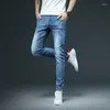 Jeans masculinos 2023 Skinny Vintage Khaki Men Fashion Casual Cotton Slim calça jea
