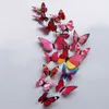 Wandaufkleber 12pcs 3D Butterfly DIY Schmetterlinge Kühlschrank Aufkleber Kreative Kinderzimmer Home Decor Hochzeit Dekoration 230822