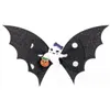 Crianças Bow Hairpin Halloween Elementos Double Bat Wings Pumpkin Head Hair Acessórios