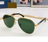 2023 Unisex hochwertige Sonnenbrille Gold Schwarzes dünnes Metallplanken Vollmeldung Grüne, ovale Brille mit Schachtel erhältlich