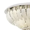 Plafonniers LED Salon Lampe 31.5 "Luxe Diamant Cristal Paon Verre En Acier Inoxydable Réunion Lustre Luminaires