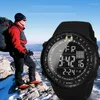 Wristwatches Electronic Watches For Men's Plastic Strap Outdoor Large Screen Waterproof Multi-functional