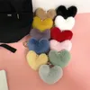 Keychains Cute Fluffy Plush Heart Shaped Keychain With Tassel Faux Fur Ball Key Ring Pendant For Girl Backpack Decorative Accessories