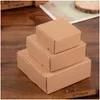 Party Gunst 9.5x9.5x3.5cm Kraft Paper Cardboard Pakket Box Geschenkverpakking Soap Jowery Packing Candy Boxes ZA4518 Drop Delivery Home Dhcuh