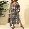 Casual Dresses Bohemian Printed Plus Size For Women Summer Half Sleeve Loose Beach Holiday Oregelbunden klänning överdimensionerad Vestidos